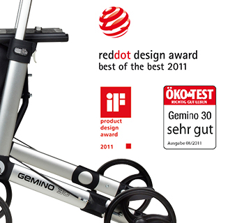 Con todas las ventajas de comodidad, seguridad y diseño de los Rollators Gemino