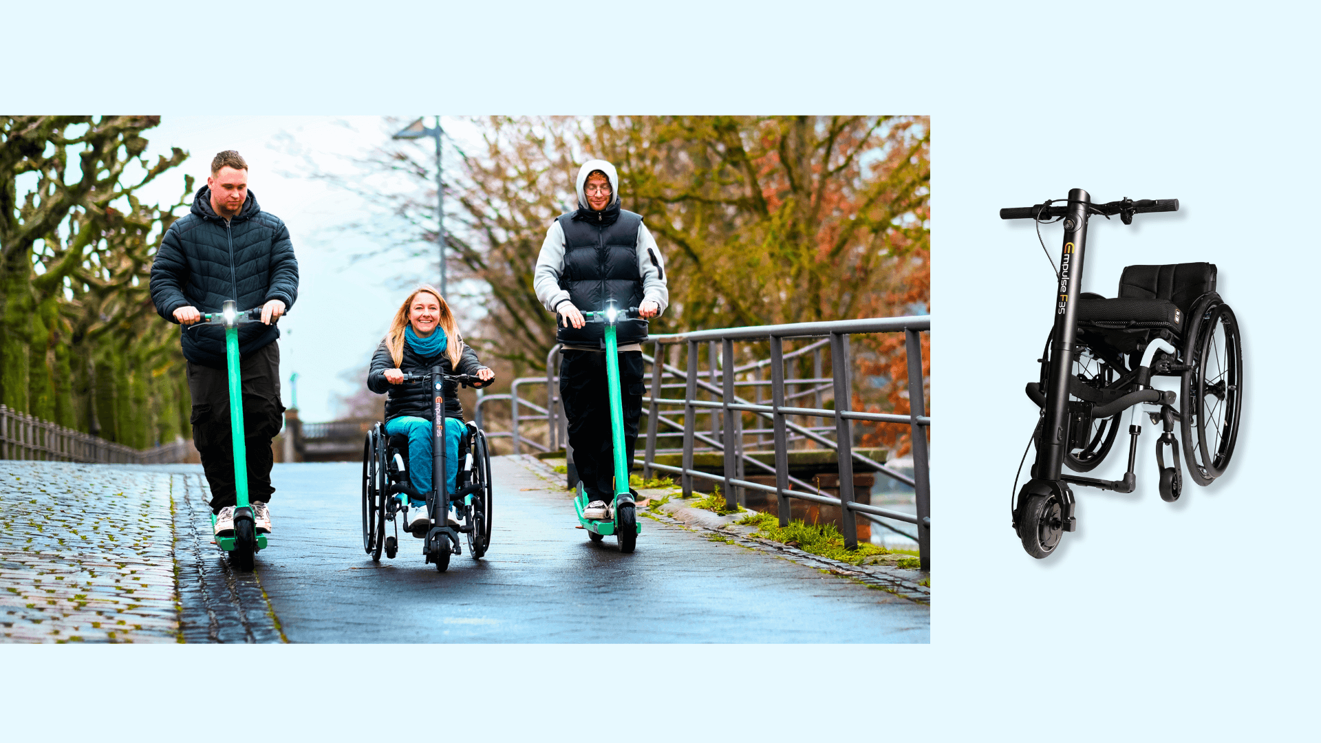 Empulse F35 | Nuestra handbike para sillas de ruedas manuales más pequeña y ligera.